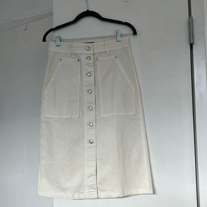 Button-fly Cargo Denim Skirt